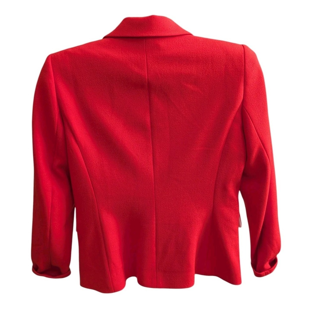 Reiss Izzy Cropped Jacket Red Sz. 6 Double Breasted Lined Chic Business Modern - Picture 7 of 16